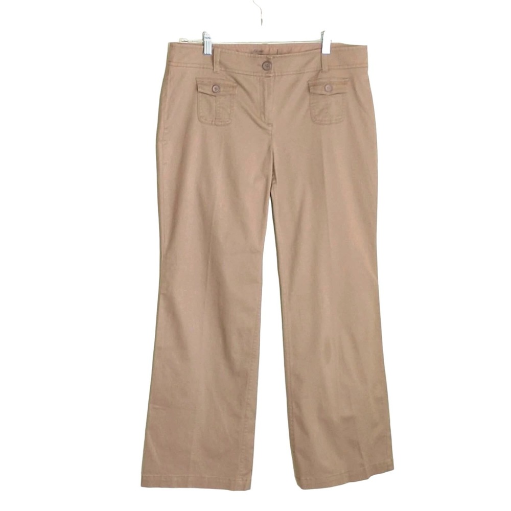 New York & Company Chino Pants Women's Size 12P tan Straight leg Mid Rise
